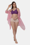 Intimacy Double Layered Non Wired 3/4th Coverage Lace Bra - Magic Purple — thumbnail 5